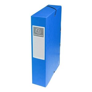 EXACOMPTA - Boite de classement a élastique - Dos 60mm - 24 x 32 - Carte lustrée F.S.C 7/10eme - Couleur bleue