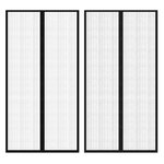 vidaXL Rideau de porte contre insectes 210x100cm 2 Pièces magnétique noir
