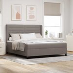 vidaXL Lit à ressorts avec matelas Taupe 180 x 200 cm tissu