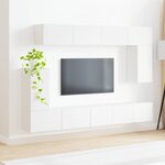 vidaXL Ensemble meuble TV Montage mural 5 Pièces Blanc Bois d'ingénierie
