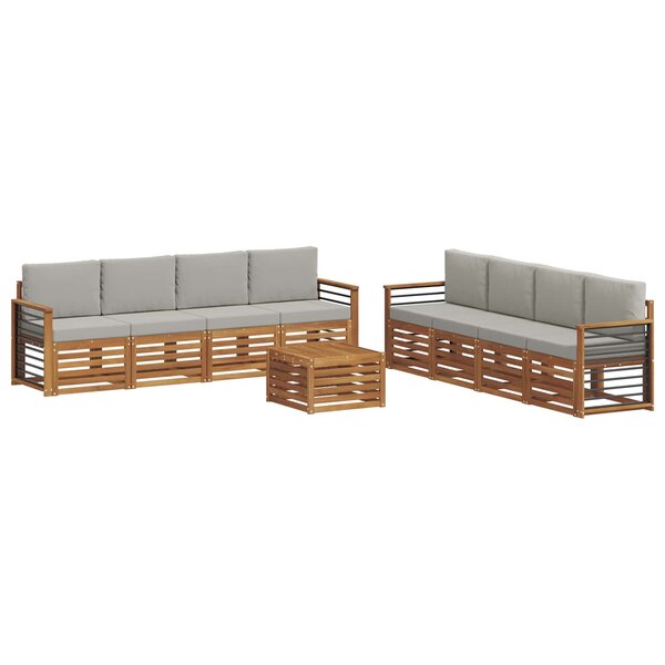 vidaXL Ensembles de canapés avec coussin 9 Pièces Gris Naturel et Clair