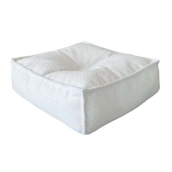 Petit Pouf enfant bouclé blanc