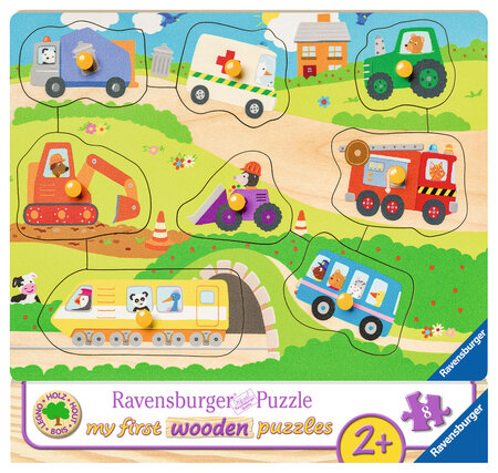 Ravensburger my first wooden puzzle 8 pièces - mes véhicules préférés