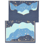 PAPERTREE STARDUST Lot de 5 Mini EnveloppesMessage + carte 8 5x6cm Bleu