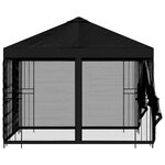 vidaXL Abri de jardin avec parois 3 x 3 m Noir Polyester et Acier
