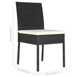 vidaXL Chaises à manger de jardin lot de 2 Résine tressée Noir