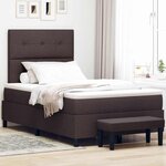 vidaXL Lit à ressorts avec matelas Marron foncé 120 x 200 cm tissu
