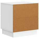 vidaXL Cabinet de chevet avec tiroir 2 Pièces Blanc 43 x 34 5 x 44 5 cm