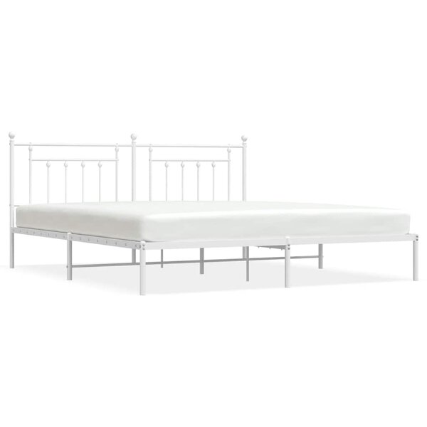 vidaXL Cadre de lit métal sans matelas et tête de lit blanc 193x203 cm