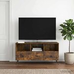 vidaXL Meuble TV Chêne fumé 102 x 34 5 x 50 cm Bois d'ingénierie