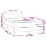 vidaXL Sommier à lattes de lit matelas et LED bleu 120x190 cm tissu