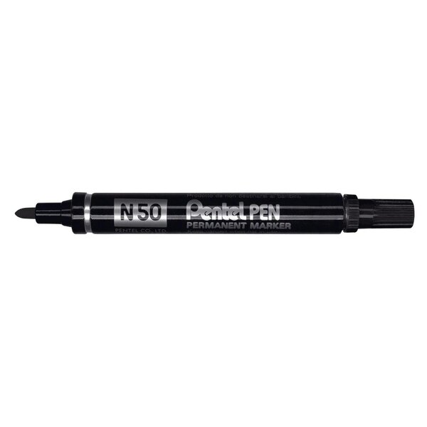 Marqueur permanent N50 Pointe ogive 2 mm Noir x 12 PENTEL