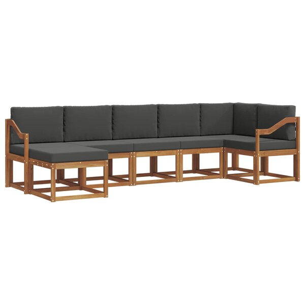 vidaXL Ensemble de canapés d'extérieur 7 pc Naturel et Anthracite