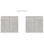 vidaXL Buffet gris béton 80x36x75 cm bois d'ingénierie