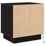 vidaXL Table de chevet avec lumières LED Chêne noir 44x34 5x45 cm