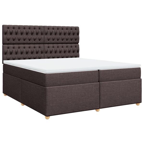 vidaXL Sommier à lattes de lit avec matelas Marron foncé 200x200 cm
