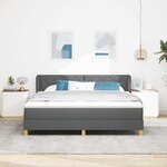 vidaXL Lit à Ressorts avec Matelas Crème 90x200 cm Tissu Gris foncé