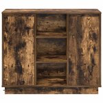 vidaXL Buffet avec porte Chêne fumé 90 x 32 x 75 cm Bois d'ingénierie
