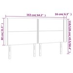 vidaXL Tête de lit à LED Gris foncé 163x16x118/128 cm Tissu