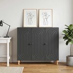 vidaXL Buffet Noir 89 x 34 5 x 80 cm Bois d'ingénierie