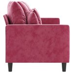 vidaXL Canapé à 3 places Rouge bordeaux 180 cm Velours