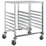 vidaXL Chariot à plateaux 12 bacs GN 75x55x87 cm acier inoxydable