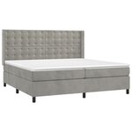 vidaXL Sommier à lattes de lit et matelas Gris clair 200x200cm Velours