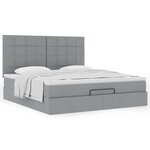 VidaXL Cadre de lit ottoman et matelas gris clair 160x200cm tissu