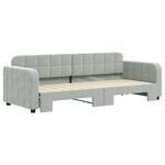 vidaXL Lit de jour avec gigogne sans matelas gris clair 80x200 cm