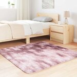 vidaXL Tapis Shaggy à poils longs NAVARRA rose poudré 120x120 cm