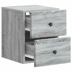 vidaXL Cabinet de chevet mural Sonoma gris 34 5 x 33 x 40 cm