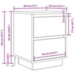 VidaXL Table de chevet avec lumières LED vieux bois 38x34x50 cm