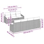 vidaXL Ensemble de canapé de jardin avec coussin 8 Pièces Noir Poly rotin