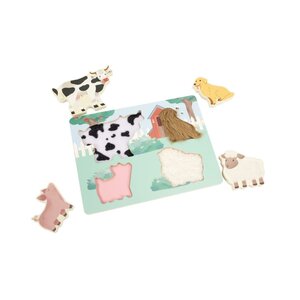 Puzzle tactile en bois- La ferme