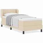 vidaXL Lit boxspring avec matelas avec matelas Crème 80 x 200 cm tissu