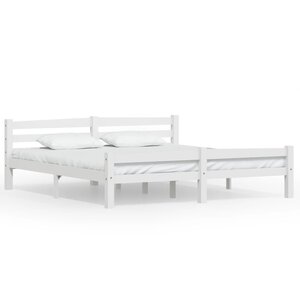 vidaXL Cadre de lit sans matelas blanc bois massif de pin 180x200 cm