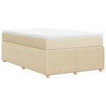 vidaXL Sommier à lattes de lit avec matelas Crème 120x200 cm Tissu