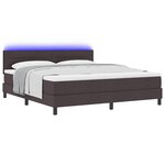vidaXL Lit à ressorts avec matelas Marron foncé 180 x 200 cm tissu