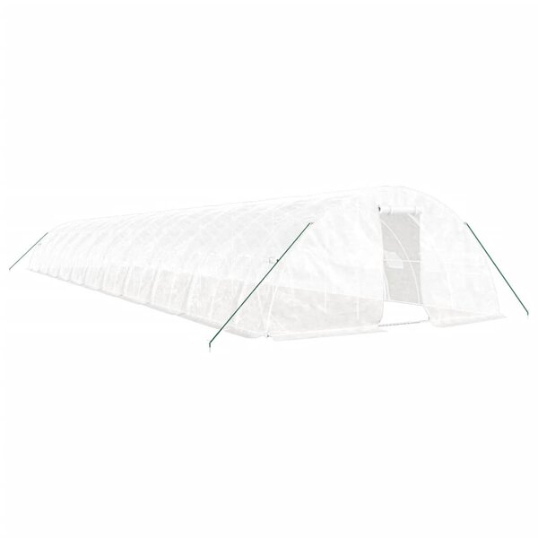 vidaXL Serre avec cadre en acier blanc 110 m² 22x5x2 3 m