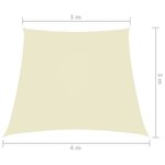 vidaXL Voile de parasol Tissu Oxford trapèze 3/4x3 m Crème