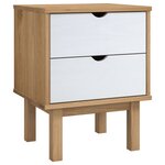 vidaXL Table de chevet OTTA marron et blanc 45x39x57cm bois pin massif