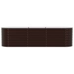 Bac de jardin surélevé marron 320x80x81 cm en acier galvanisé