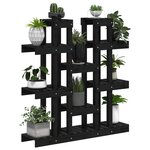 vidaXL Support à plantes Noir 104 5x25x109 5 cm Bois massif de pin
