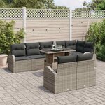 vidaXL Ensemble de canapé de jardin 9 Pièces Gris Poly rotin