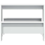 vidaXL Ensemble table à manger et bancs 3Pièces blanc bois d'ingénierie