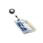 double porte-cartes avec enrouleur, transparent DURABLE