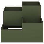 vidaXL Cache-pot de jardin Vert olive 100 x 100 x 60 cm Acier