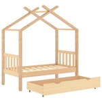 vidaXL Cadre de lit d'enfant avec tiroir bois de pin massif 70x140 cm