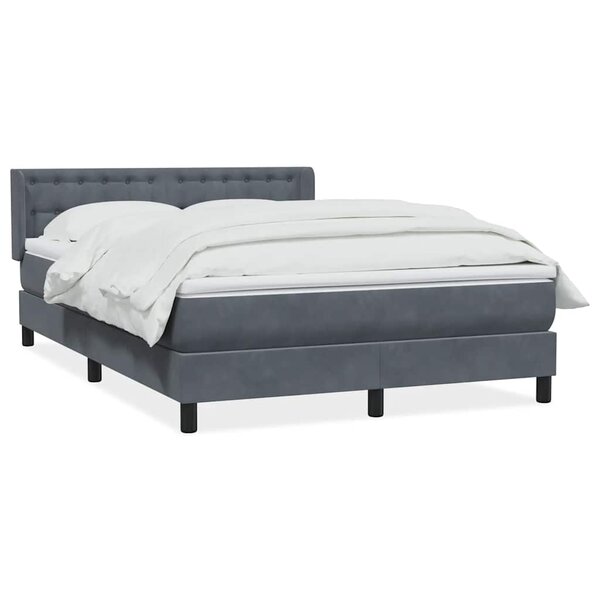 vidaXL Sommier à lattes de lit et matelas gris foncé 140x210cm velours