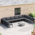 vidaXL Ensemble de canapé de jardin Anthracite Acier